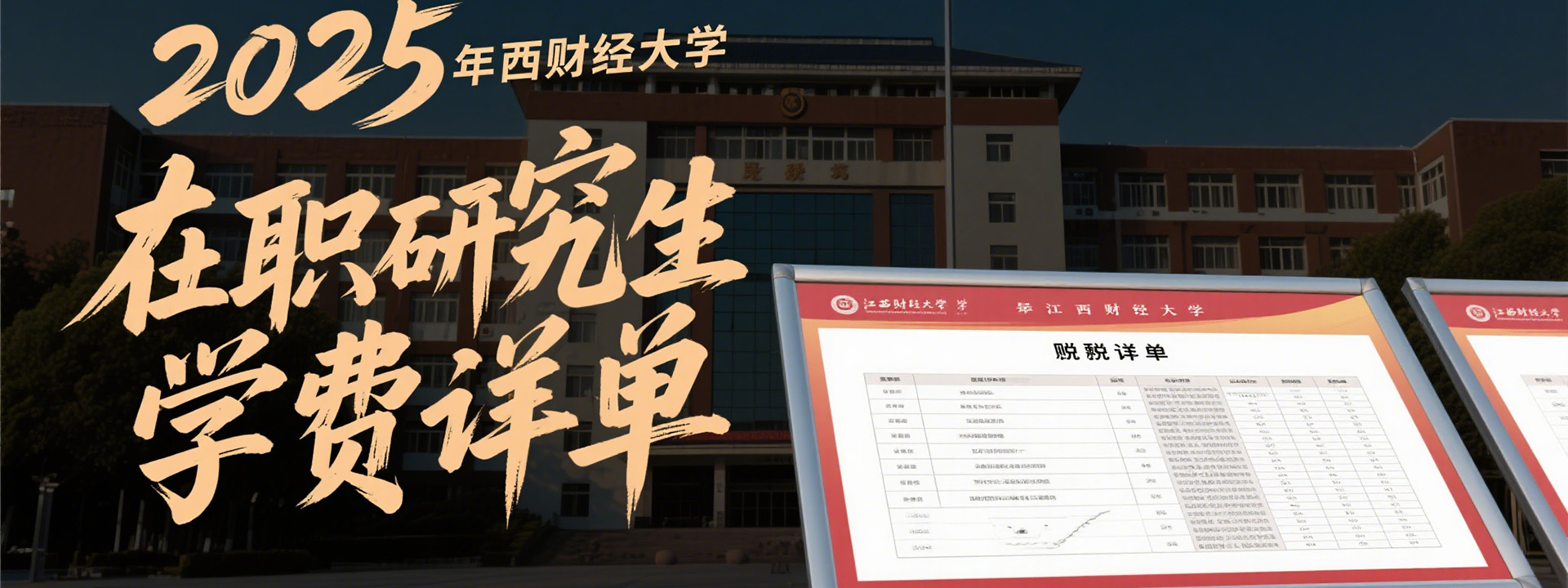 2025年江西财经大学在职研究生学费详单